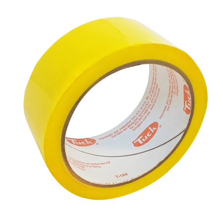 CINTA AMARILLA ADHESIVA 1 ROLLO EMPAQUE TUK 184 COLOR 48X50MTS 66582