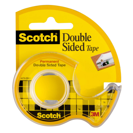 CINTA ADHESIVA DOBLE CAPA SCOTCH 136D 12MM X 6.3MTS 72949