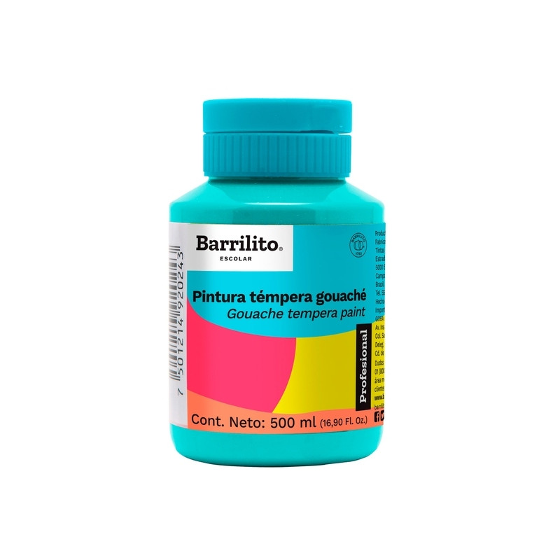 PINTURA TEMPERA BARRILITO 500ML PROF BOTE AZUL TURQUES 88846
