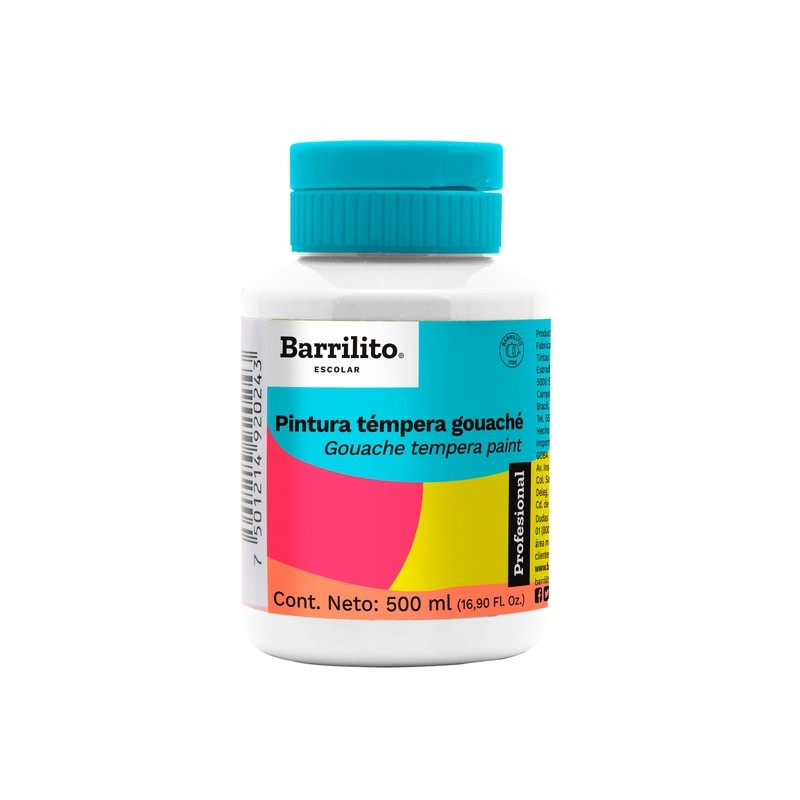 PINTURA TEMPERA BARRILITO 500ML PROF BOTE BLANCO 88846