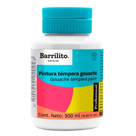 PINTURA TEMPERA BARRILITO 500ML PROF BOTE BLANCO 88846
