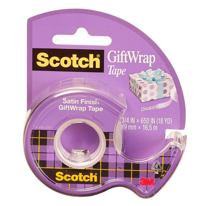 CINTA ADHESIVA SATIN SCOTCH 15 P/ENVOLT.REGALO 19X16.5 31693
