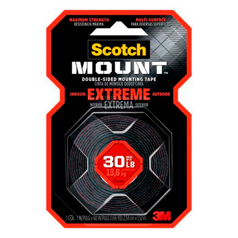 CINTA ADHESIVA DE ESPUMA SCOTCH 25.4X1.52 MTS EXTREMA 72955