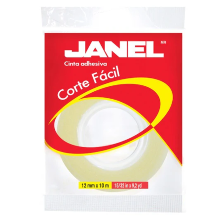 CINTA ADHESIVA JANEL 119 CORTE FACIL 12MM X 10M 31656