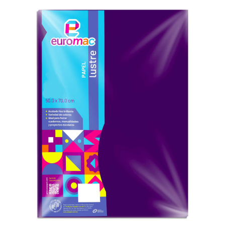 PAPEL LUSTRINA EUROMAC 50X70 MORADO 27109