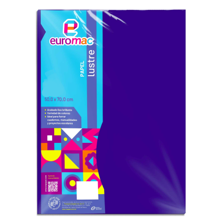 PAPEL LUSTRE EUROMAC 50X70 CM AZUL REY 27109
