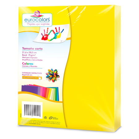 BOND COLORES NEON EUROCOLOR CARTA 75 G. C/100 AMARILLO 51526