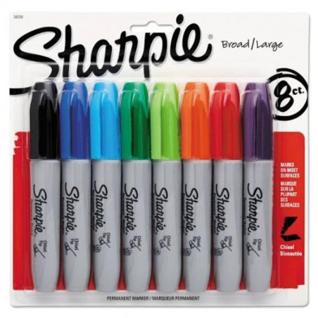 MARCADOR PERM.P/CINCEL SHARPIE CHISEL C/8 SURTIDO 113180