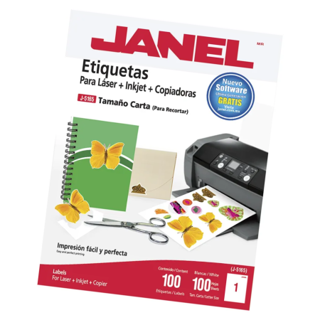 ETIQUETA JANEL 109 LASER CARTA 100H C/100 1095165101