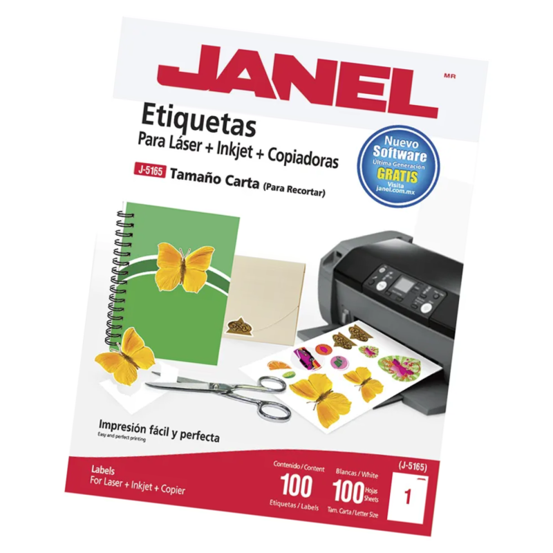 ETIQUETA JANEL 109 LASER CARTA 100H C/100 1095165101
