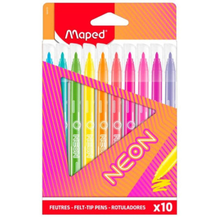 ESTUCHE PLUMONES MAPED 845419 NEON C/10 150136