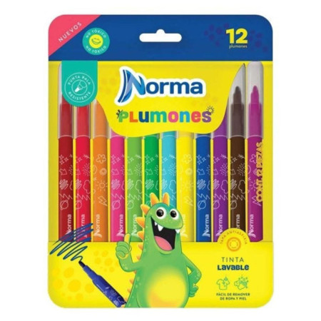 ESTUCHE PLUMONES NORMA C/12 LAVABLES PUNTA BALA 150129