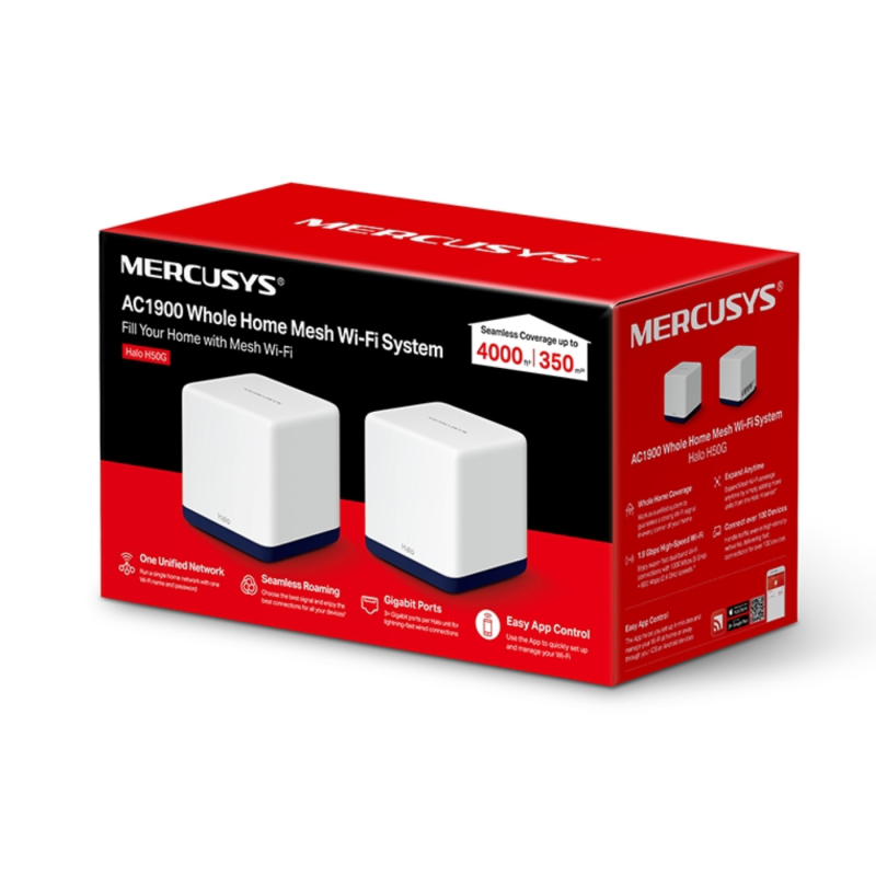 SISTEMA MESH HALO H50G 2 PIEZAS MERCUSYS AC1900 BEAMFORMING