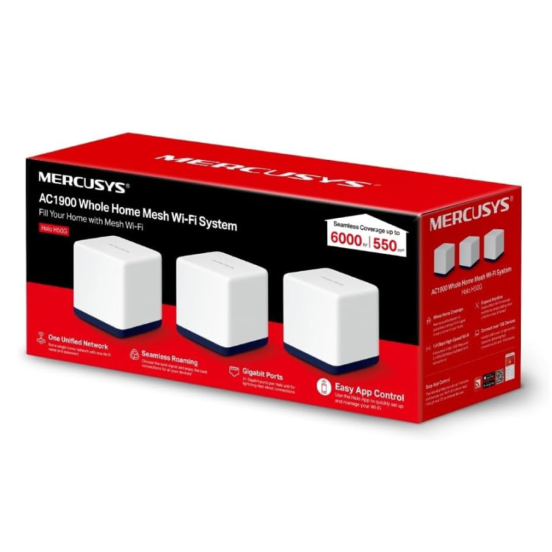SISTEMA MESH HALO H50G 3 PIEZAS MERCYSYS WIFI AC1900 BEAMFO