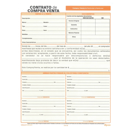 Descarga Contrato de Compra Venta