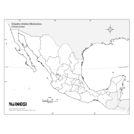 Descarga Mapa de México Sin Nombres