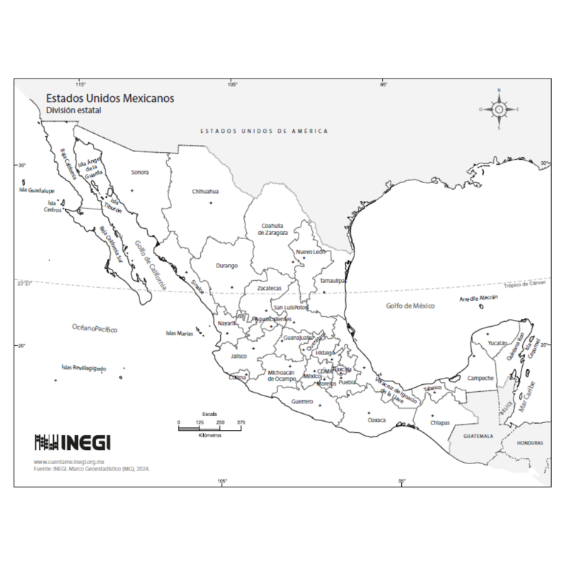 Descarga Mapa de México Con Nombres