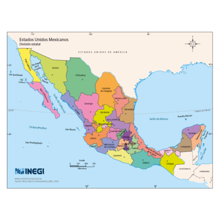 Descarga Mapa De México Con Nombres Color