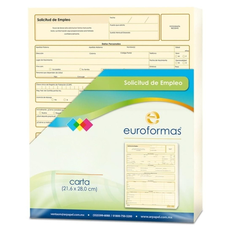 SOLICITUD DE EMPLEO EUROFORMAS ER0107 CARTA 50250