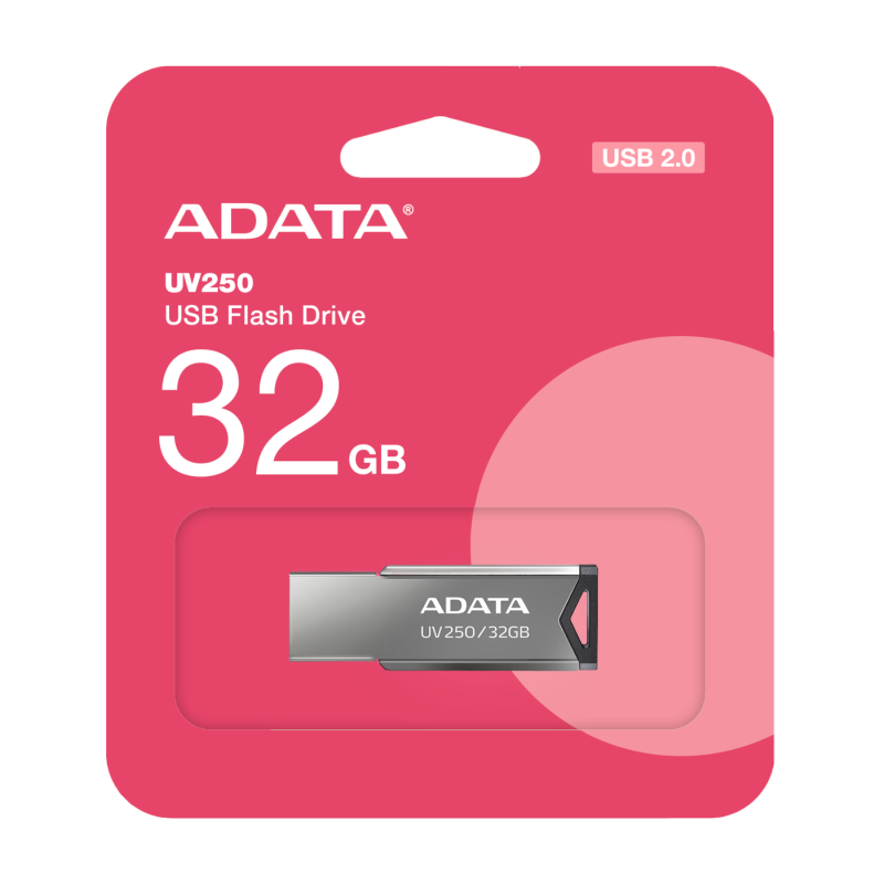MEMORIA FLASH ADATA UV250 32GB USB2.0 PLATA AUV250-32G-RBK