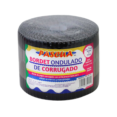 CENEFA NEGRO BORDET CORRUGADO 7.5MX10CM 159430
