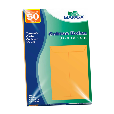 SOBRE COIN GOLDEN MAPASA IM0168 C/50 8.8X16.4CM 90G 38209