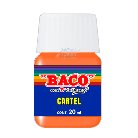 PINTURA BACO P/CARTEL NARANJA 20ML