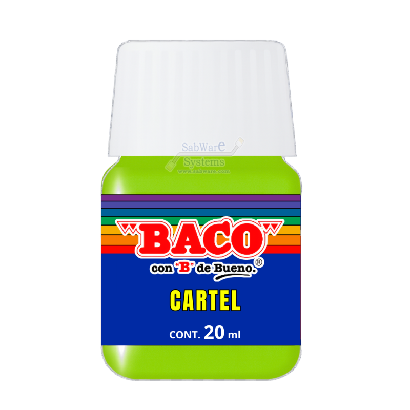 PINTURA BACO P/CARTEL VERDE AMARILLENTO 20ML