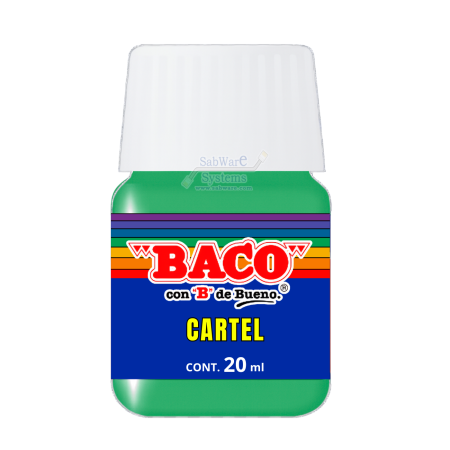 PINTURA BACO P/CARTEL 20ML VERDE ESMERALDA