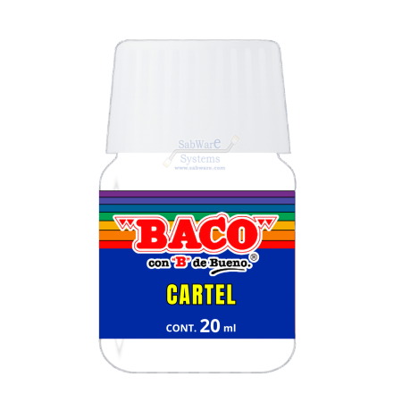 PINTURA BACO P/CARTEL 20ML BLANCO P/LETRERO