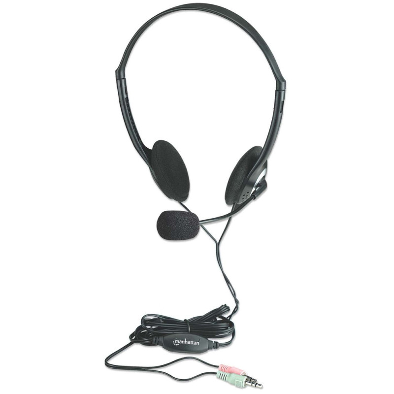 AUDIFONOS MANHATTAN C/MICROFONO ESTANDAR PLASTICO 164429