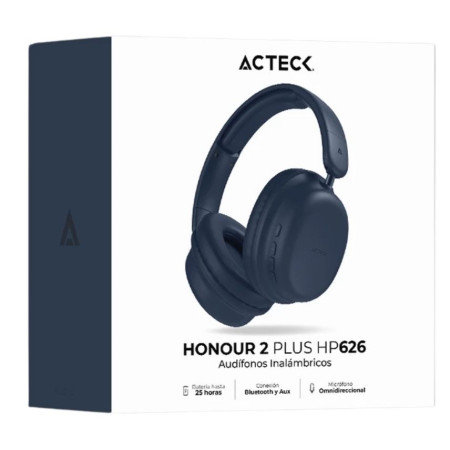 AUDIFONO DIADEMA ACTECK HONOUR 2 PLUS HP626 AZUL BLUETOOTH