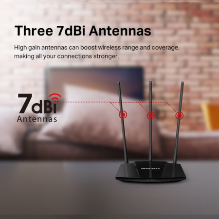 ROUTER INALAMBRICO MERCUSYS MW330HP N 300MB ALTA POT. 3 ANT
