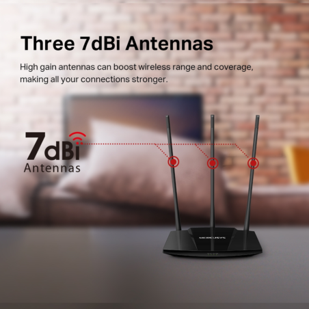 ROUTER INALAMBRICO MERCUSYS MW330HP N 300MB ALTA POT. 3 ANT