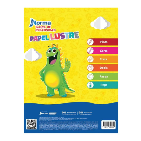 PAPEL LUSTRE NORMA BLOCK CREATIVIDAD COLS 50H
