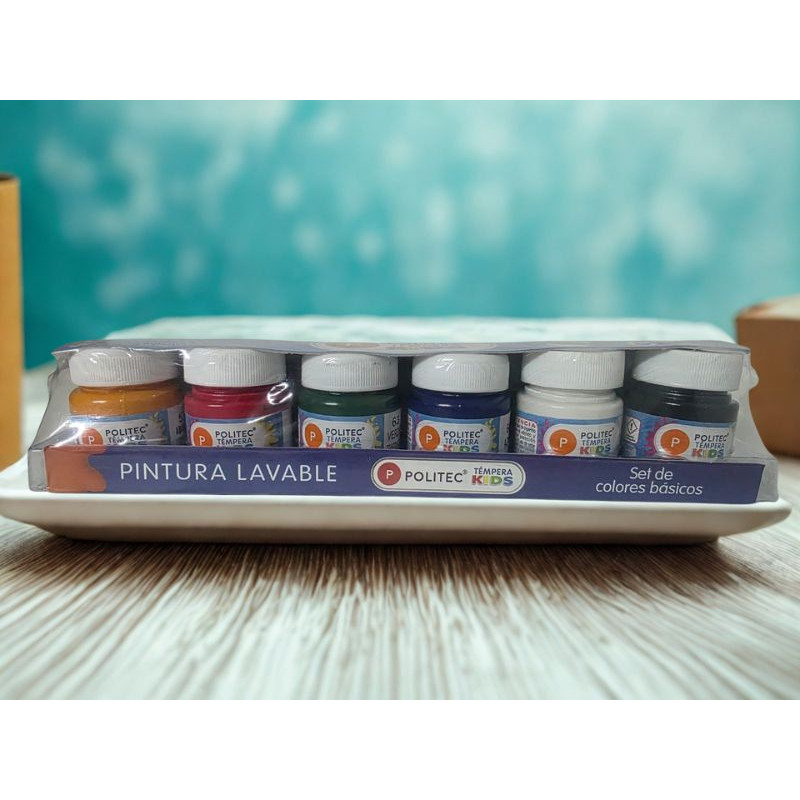 PINTURA TEMPERA POLITEC 32054 COLORES BASIC C/6 30ML 158626