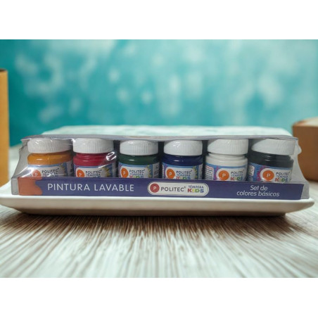PINTURA TEMPERA POLITEC 32054 COLORES BASIC C/6 30ML 158626