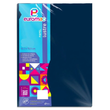 PAPEL LUSTRE EUROMAC 50X70 CC AZUL MARINO 27109