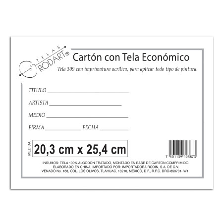 CARTON TELA ECONOMICO RODART 12257 20.3X25.4 CM 136221