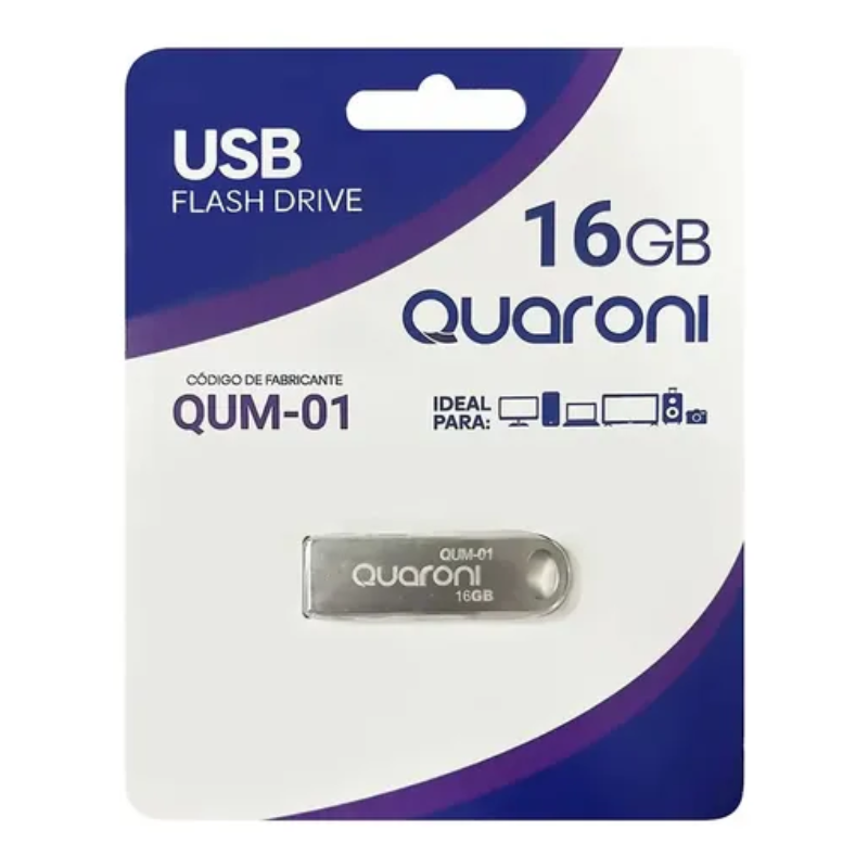 MEMORIA USB 16GB QUARONI METALICA USB 2.0