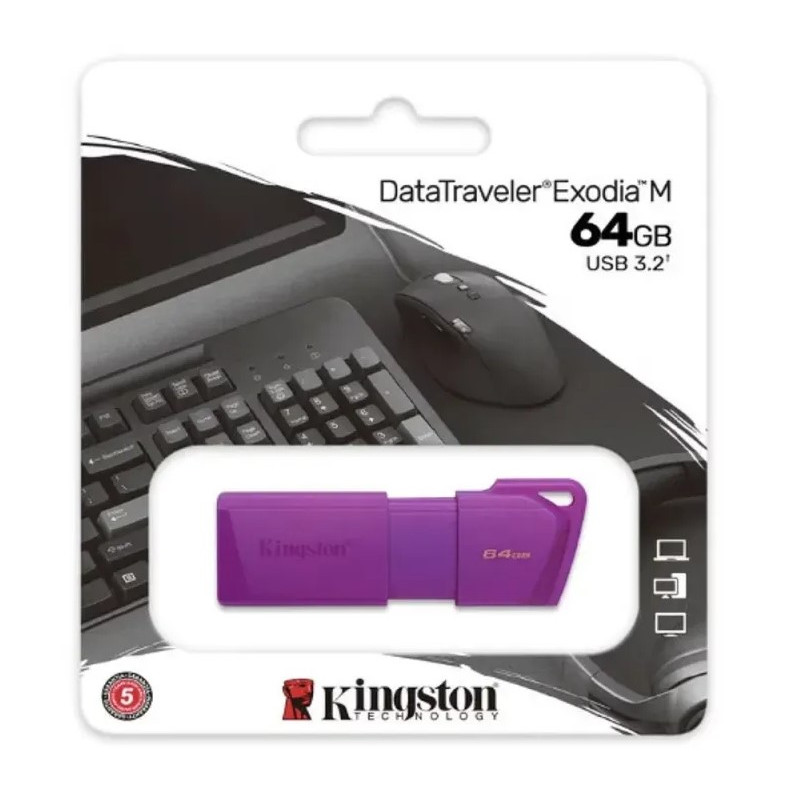 MEMORIA FLASH KINGSTON 64 GB USB 3.2 GEN 1 DTXM MORADO