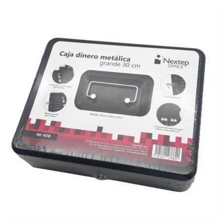 CAJA DINERO NEXTEP METALICA 30CM CLIP 4 BILLETES NE-161B