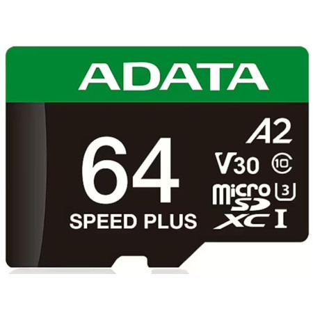 MEMORIA ADATA 64GB MICROSD SPEED PLUS A2 U3 V30 160GB 4K