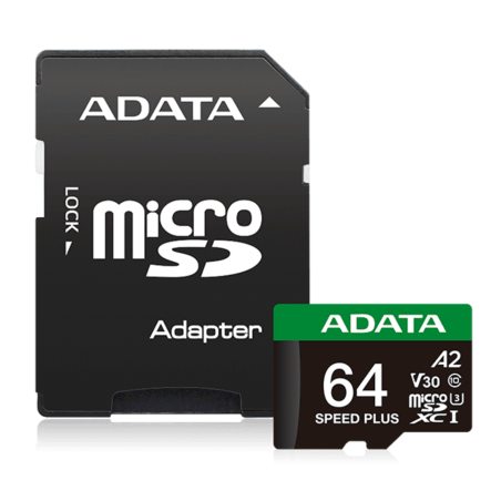 MEMORIA ADATA 64GB MICROSD SPEED PLUS A2 U3 V30 160GB 4K