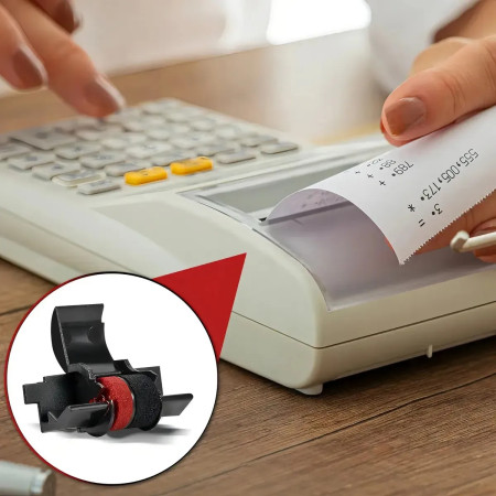 RODILLO ENTINTADOR NEGRO ROJO PARA CASIO IR-40T ML