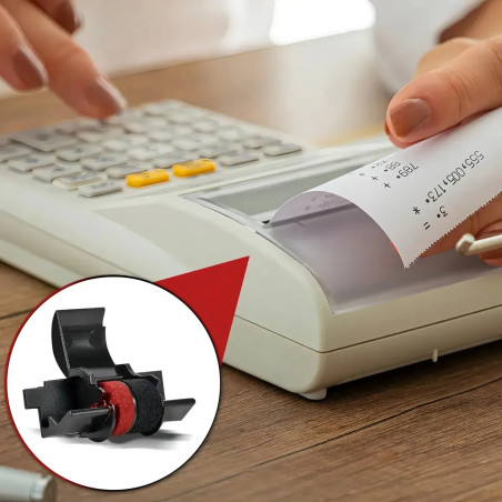 RODILLO ENTINTADOR NEGRO ROJO PARA CASIO IR-40T ML