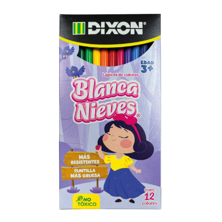 ESTUCHE CON 12 COLORES BLANCA NIEVES LARGOS 016877