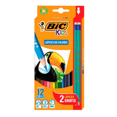 ESTUCHE C/12 COLORES BIC EVOLUTION 930265 LARGOS HEXAG 16884