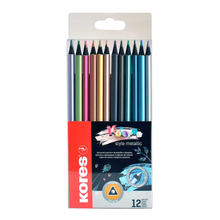 ESTUCHE C/12 COLORES KORES 93316 STYLE METALLIC 139375