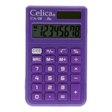 CALCULADORA CELICA DE BOLSILLO 8 DIGITOS MORADO CA-08-PE